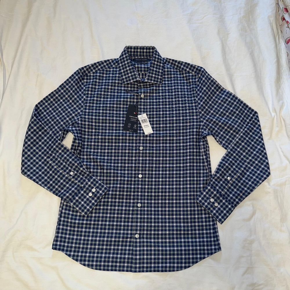NWT Tommy Hilfiger Shirt SIZE M-15(32-33) slim fit stretch